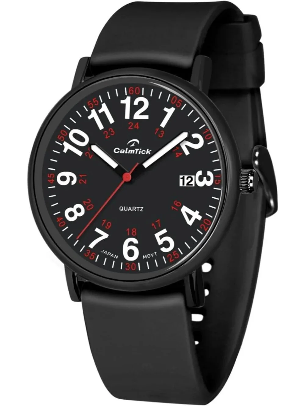 Women's Black Metal Case Silicone Strap Luminous Date Display Wrist Watches